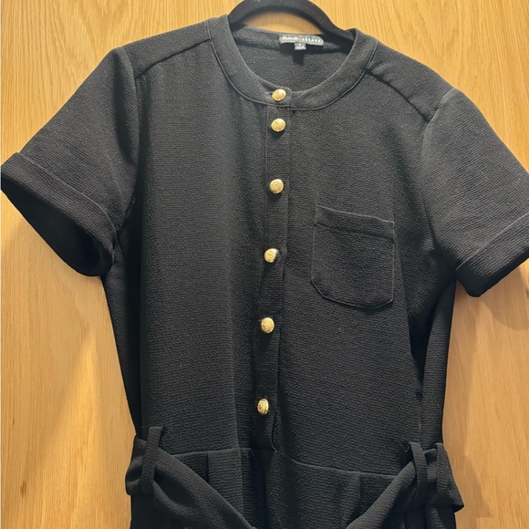 Sezane x Madewell crepe Juliette jumpsuit, size 4, black with gold buttons - Picture 3 of 4